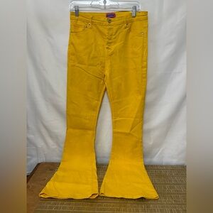 Edikted Yellow Bell Bottom Flare Jeans‎ Size XL